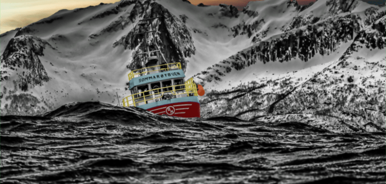 Digitale Transformation: Schiff in rauer See